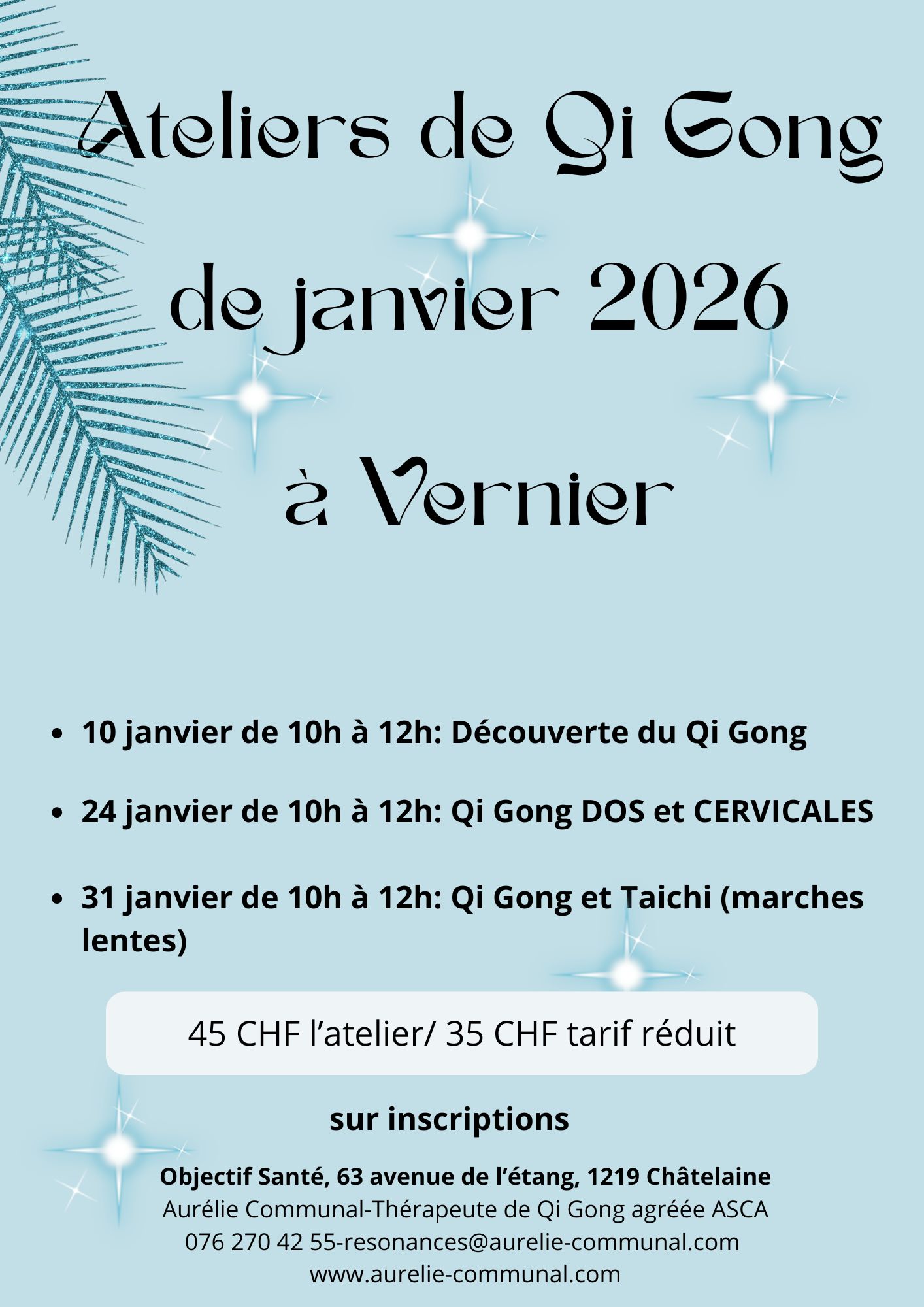 Ateliers de Qi Gong à Vernier: janvier 2026